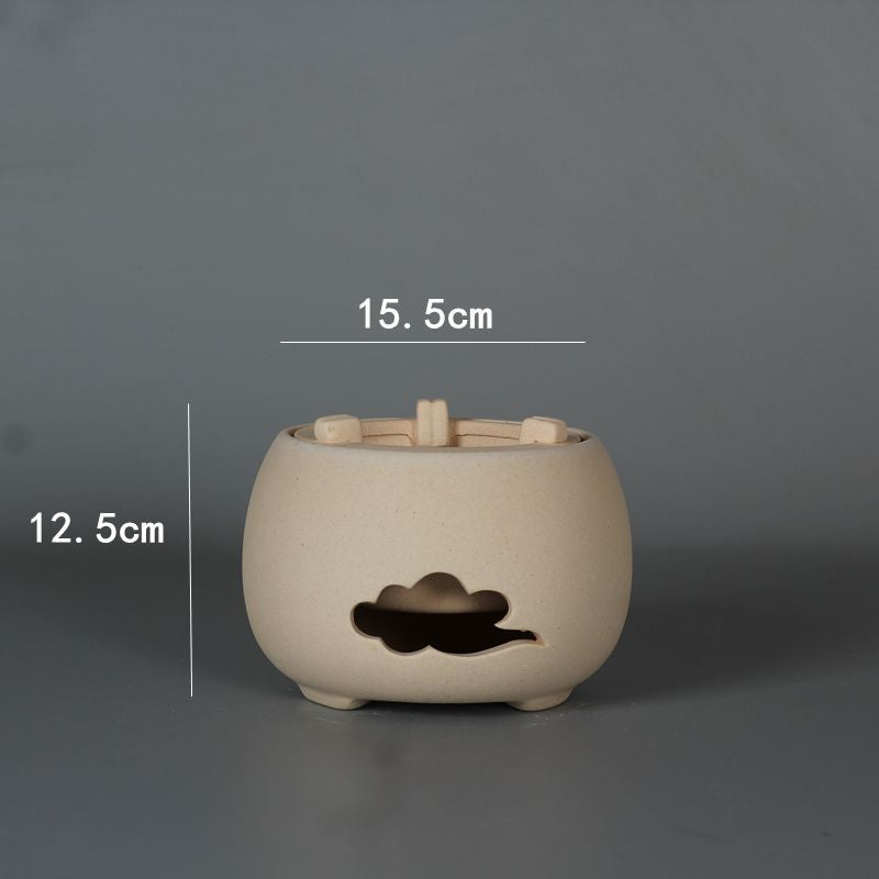 Japanese white clay handmade charcoal stove tea stove boiling water shell