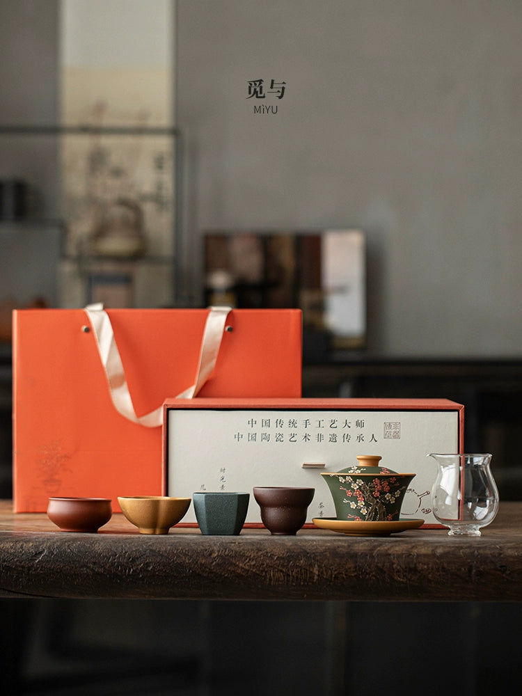 Yixing purple sand bowl tea cup kung fu tea set