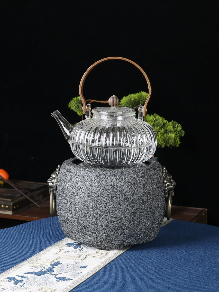 Hand-Carved Stone Mortar Electric Ceramic Stove – Dual-Purpose Outdoor & Home Model