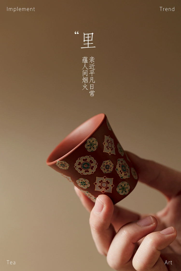 Raw ore red clay purple sand master cup kungfu tea set single tea cup household living room tea table tea cup