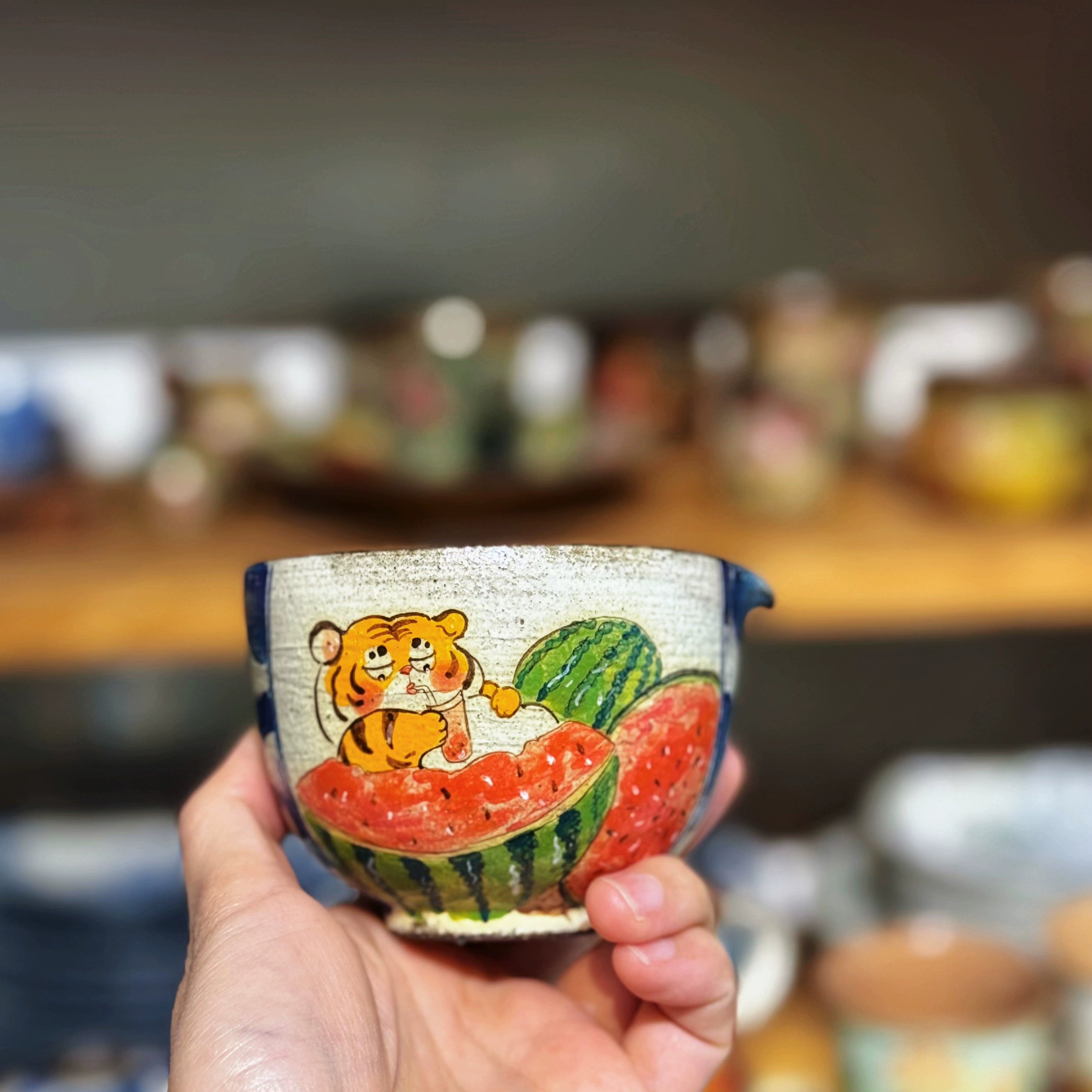 Jingdezhen underglaze colorful hand-painted purple sand/clay cover bowl treasure bottle cover