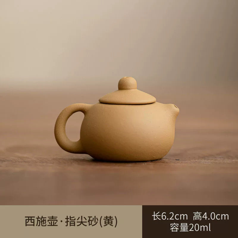 Mini purple clay pot handle pot finger pot kung fu tea set