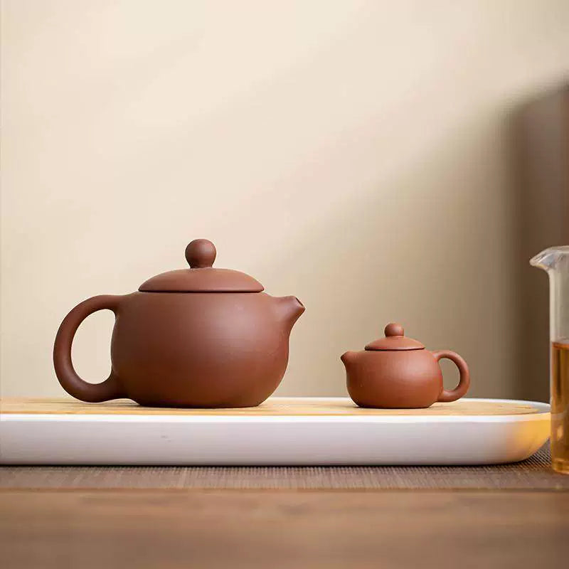 Mini purple clay pot handle pot finger pot kung fu tea set