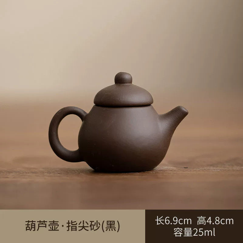 Mini purple clay pot handle pot finger pot kung fu tea set