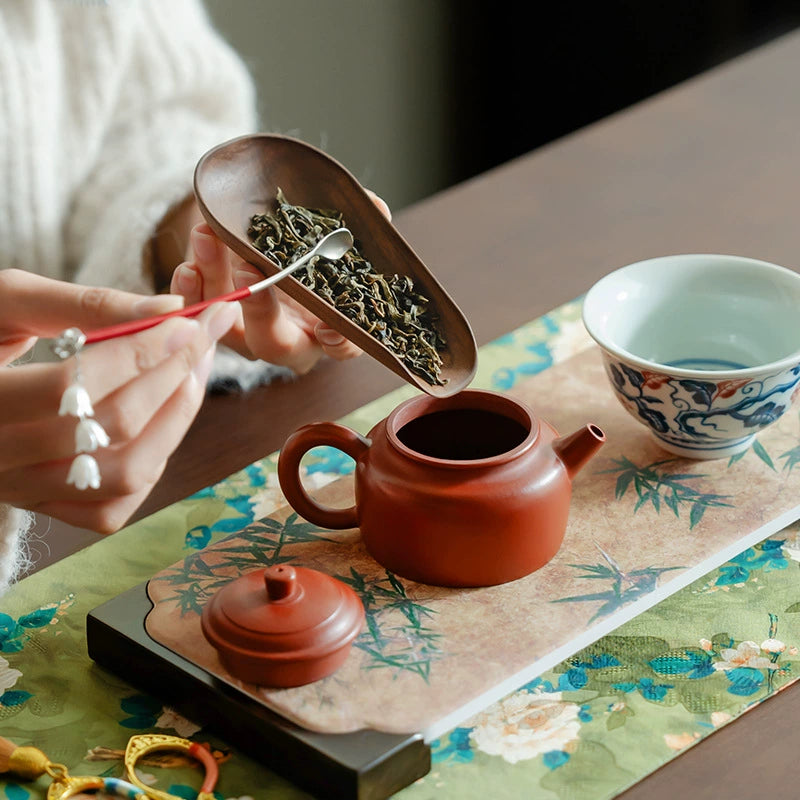 Handmade purple clay pot tea set × Walnut ore tea tray Women's kung fu tea set tea tray set