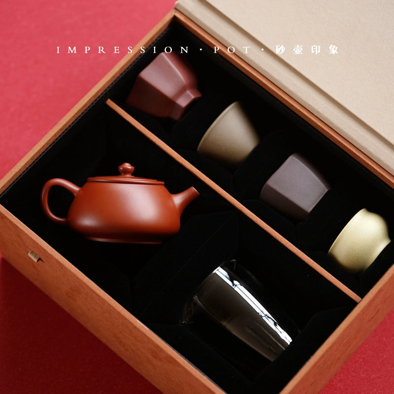 A pot of four cups a fair gift set Xi Shi/Joy/Column Foundation/Han Wa 170-220cc