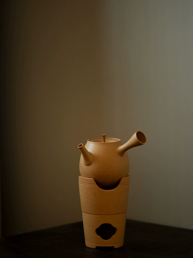 Small side handle pot white pottery teapot electric pottery stove boiling water shell