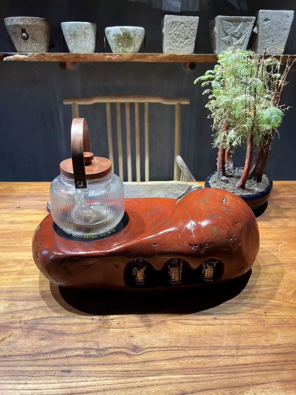 Natural Hand-Made Pebble Ceramic Electric Tea Stove – Mini Stone Tea Maker