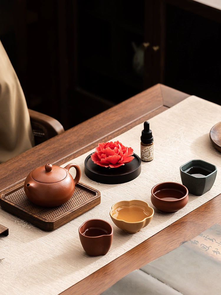 National color incense blessing set tea set | A pot of four glasses × aromatherapy essential oils