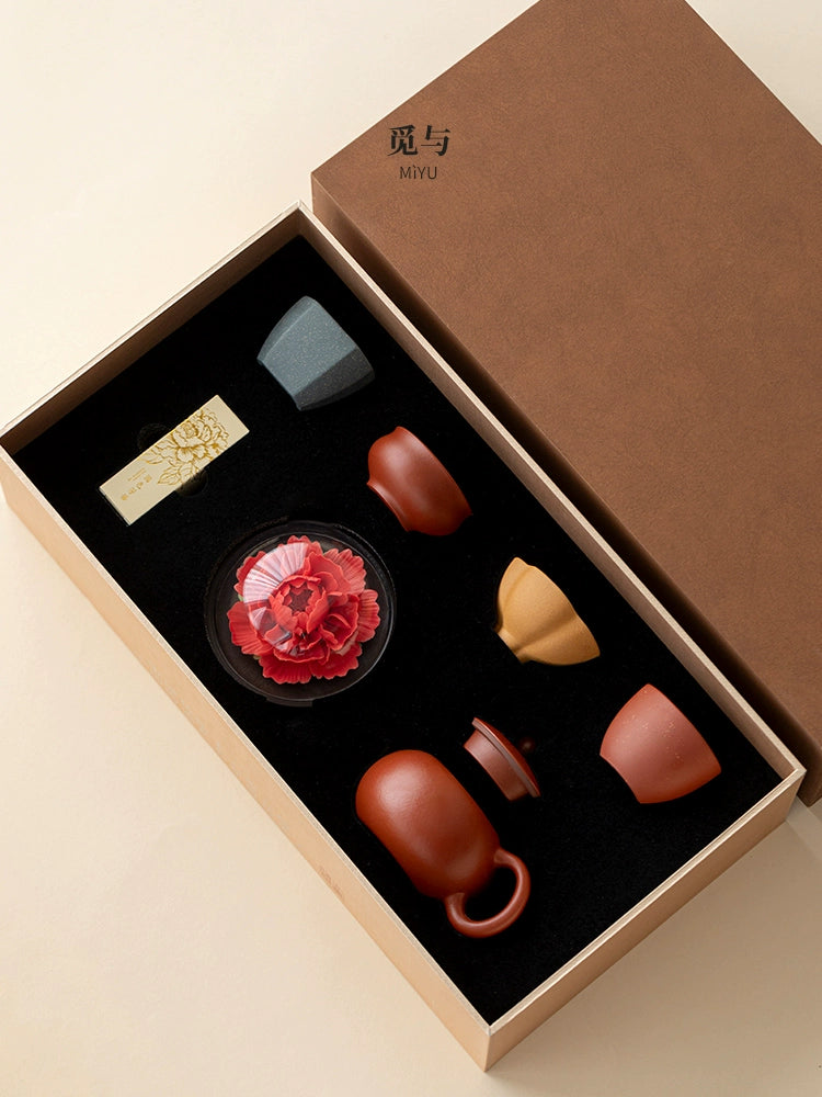 Raw ore Xishi purple clay teapot handmade teapot kung fu tea set