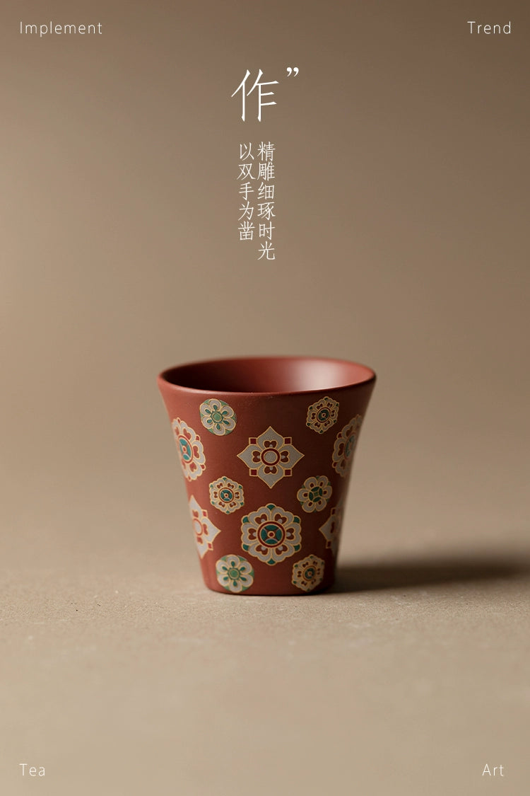 Raw ore red clay purple sand master cup kungfu tea set single tea cup household living room tea table tea cup