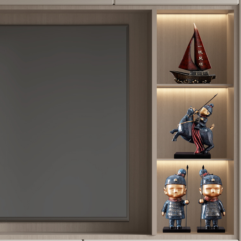 Fat terracotta warriors decoration office TV wine cabinet Wenchuang Xi'an souvenir living room porch crafts